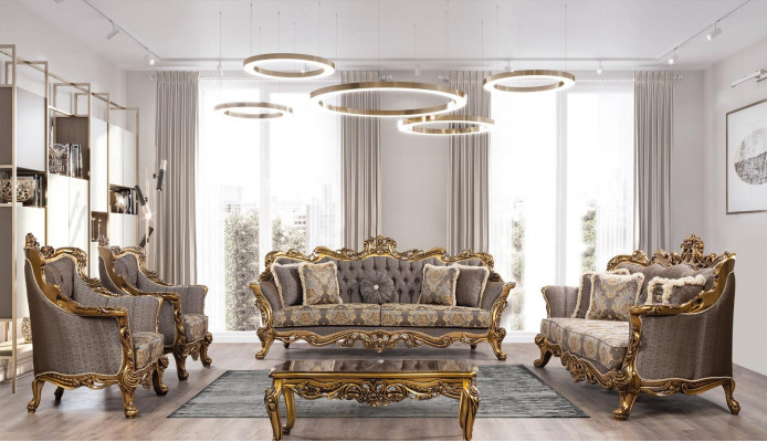 Klasyczna kanapa Chesterfield Trzyosobowa kanapa Golden Rama Sofa