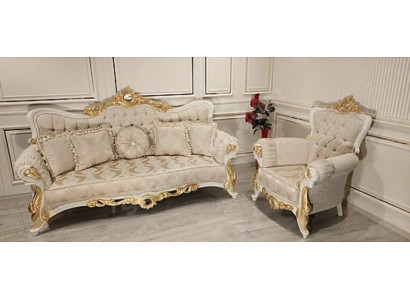 Klasyczna Kanapa Salonowa Zestaw sofowy Meble umeblowanie 3+1 Siedziba Sofa