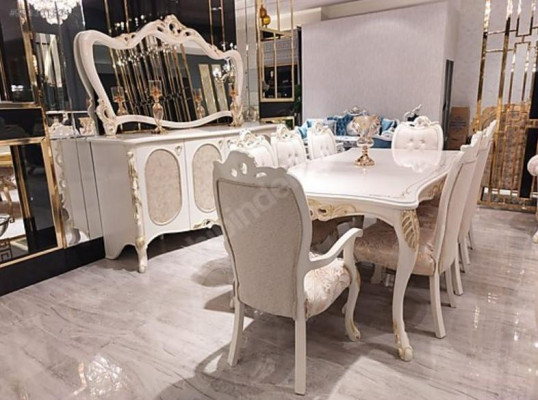 Luksusowe Meble Salonowe Kredens z Lustro Design Konsola Komoda Drewno