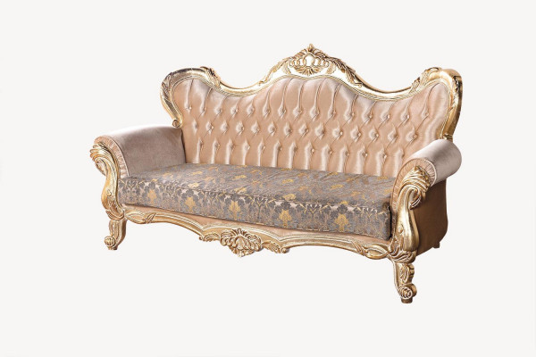 Chesterfield Barokowa Sofa Trzyosobowa Meble Sofa Materiał Złote Kanapy