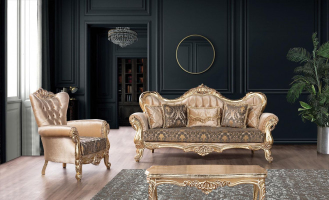 Chesterfield Zestaw sofowy Couch Podkładka Meble Baroque Rokoko Tabela 3-częściowa