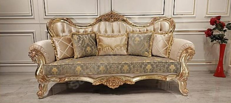 Chesterfield Zestaw sofowy Couch Podkładka Meble Baroque Rokoko Tabela 3-częściowa