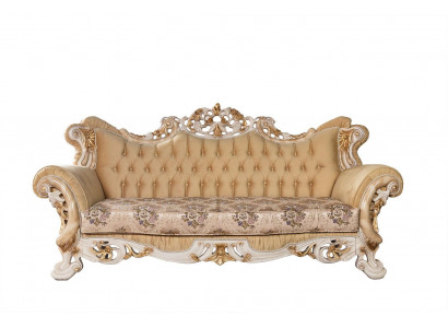 Chesterfield Barokowa Sofa Trzyosobowa Meble Sofa Kanapy Materiał Beżowy