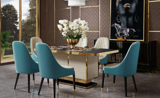 Stół obiadowy Design Tabela Stal jadalnia Modern jadalnia salon Kuchnia
