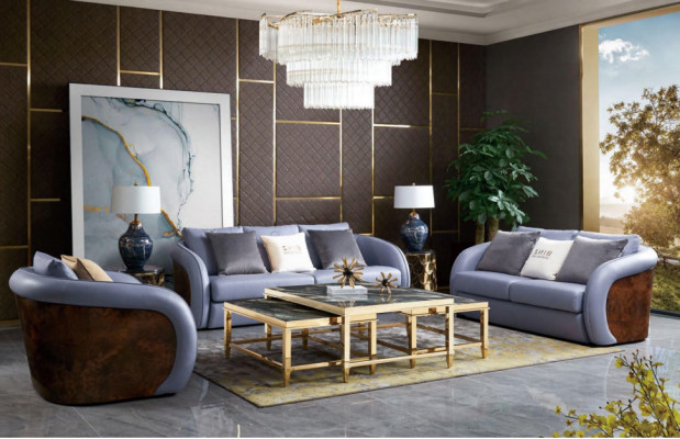 Luksusowy zestaw mebli do salonu sofowa skórzana sofa rozkładana podkładka komplet design