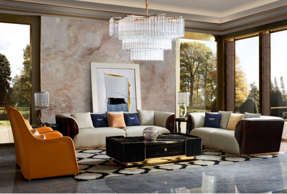 Skórzana Sofa Designerska Kanapa Podkładka Sofa Kanapy Czteroosobowe Meble Salon Drewno