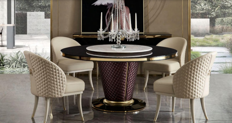 Stół obiadowy Okrągły stół jadalnia Salon Ustaw Drewno Design stoły