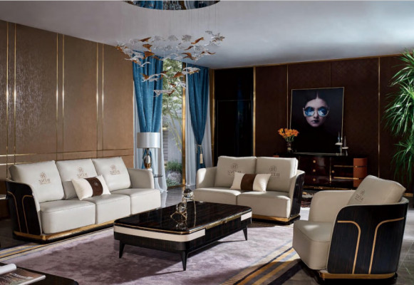 Zestaw sofowy 321 miejsce do siedzenia Zestaw Design Sofa Podkładka Dekoracyjna Kanapa Kanapa Nowoczesna