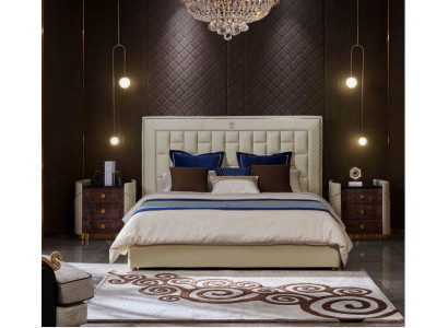 Łóżko Sypialnia Design łóżka Szafki nocne luksusowe Meble 3-częściowe. Ustawić