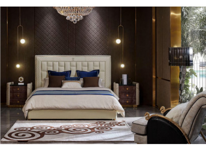 Design Skóra Łóżko Luxury Podkładka łóżka Double Modern Marriage 180x200