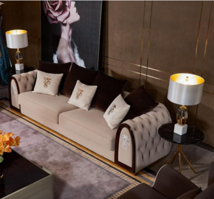 Trzyosobowa Chesterfield 3 miejsce do siedzenia Sofa Kanapa Podkładka Siedziba Ustawić Sofy 3-osobowe