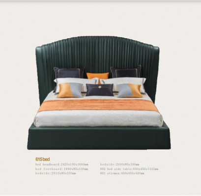 Łóżko Podkładka Design Luksusowe łóżko podwójne Beżowe 180x200 Sleep Pokój Skóra Hotel