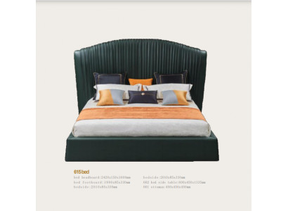 Łóżko Podkładka Design Luksusowe łóżko podwójne Beżowe 180x200 Sleep Pokój Skóra Hotel