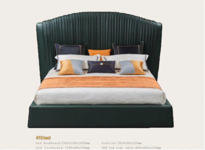 Łóżko Podkładka Design Luksusowe łóżko podwójne Beżowe 180x200 Sleep Pokój Skóra Hotel