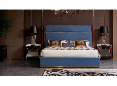 Design Łóżko 2x Stolik nocny 3 szt. Sypialnia kompletu luksusowego, kompletna Ustaw