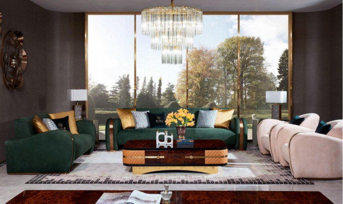 Sofa 4 miejsce siedzące Sofa Podkładka Włókienniczy Sofy Design Luksusowe Sofy Tkaninowe Czteroosobowe duże