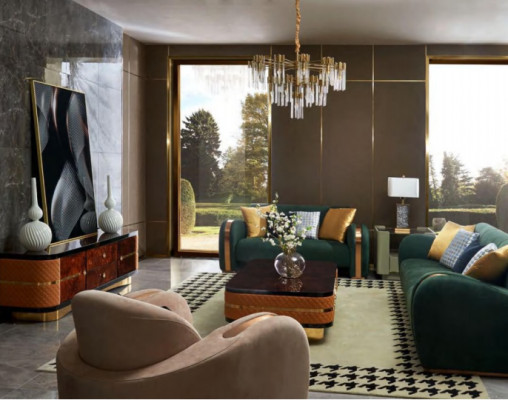 Sofa 4 miejsce siedzące Sofa Podkładka Włókienniczy Sofy Design Luksusowe Sofy Tkaninowe Czteroosobowe duże