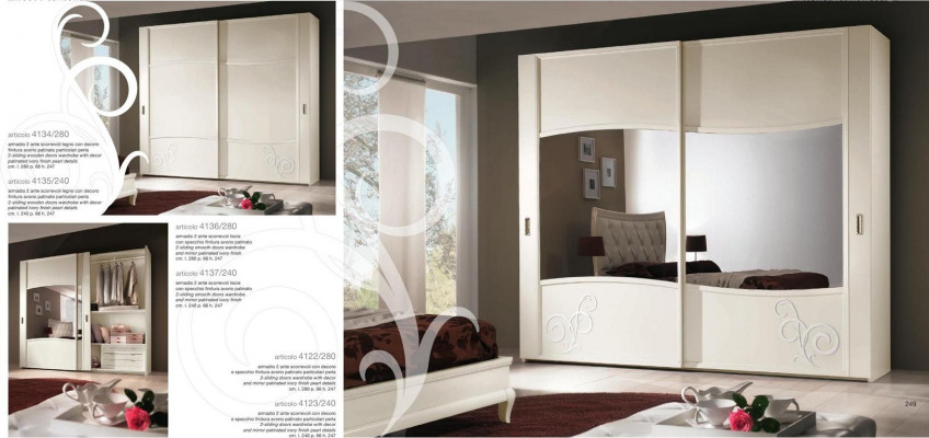 Szafa Szafa z drzwiami przesuwnymi Sypialnia Ściana Drewno Design Szafki