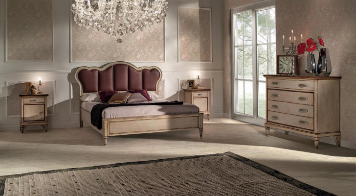 Łóżko Stolik nocny Kredens Sypialnia Set Design Classic Luxury bed Nowość