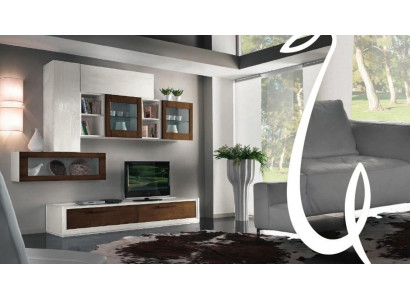 Szafki ścienne tv Ściana dobudówka do salonu Meble rtv Jednostka ścienna Szafa Półka Design