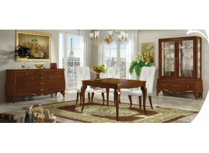 Ustaw jadalnia Stół obiadowy Krzesło Kredens Gablota Tabela stoły Grupa Zestaw 7-częściowy.