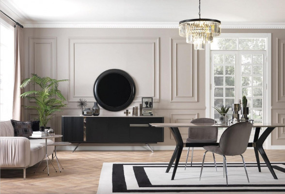 Ess jadalnia Zestaw Tabela 4x Krzesła Zestaw Ustaw Podkładkę Designerską 5-częściową
