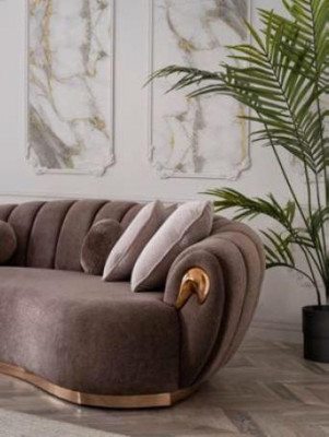 Luksusowy zestaw sofowy 3+3+1 Siedziba Pół Okrągły Kanapa Sofa z Tabela 4-częściowa.