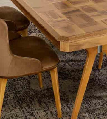 Designerski Zestaw Drewno Ess jadalnia Tabela 4x Lehn Krzesła Zestaw Ustawić Podkładkę 5-częściową