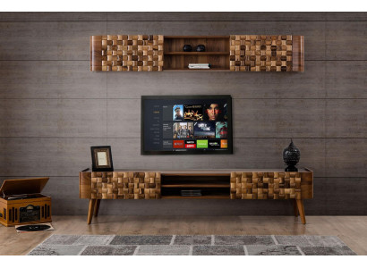 Kredens pod telewizor Szafa pod telewizor Kredens Szafka podłogowa Drewno Nowoczesna szafka Salon rtv