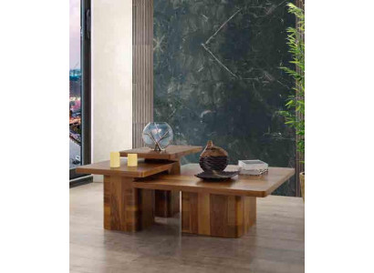 Drewniany stolik kawowy zestaw 3 sztuki. Zestawy Tabela Sofa do Salonu Drewno stoły Meble
