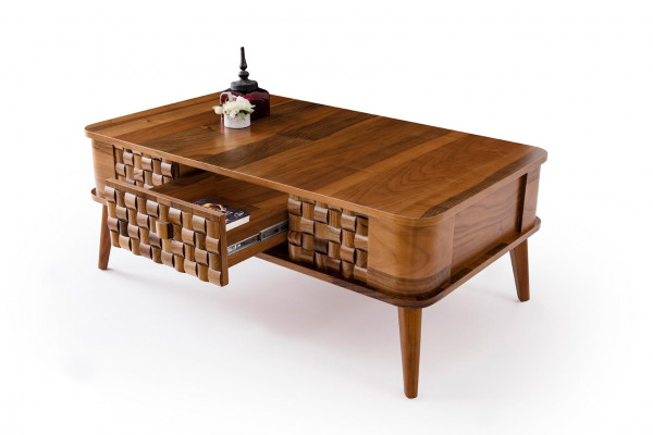 Designerski stolik kawowy stoły Prostokątny Drewno Salon Tabela Modern Meble Luxury