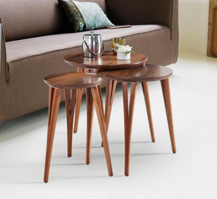 Stoliki drewniane Stoliki boczne Zestaw Stolik Stolik kawowy stojak na kwiaty 3 sztuki.