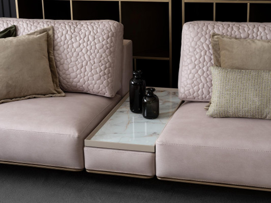 Stylowa Sofa 3 miejsce do siedzenia Różowy Salon Nowoczesny Design Sofy Kanapy