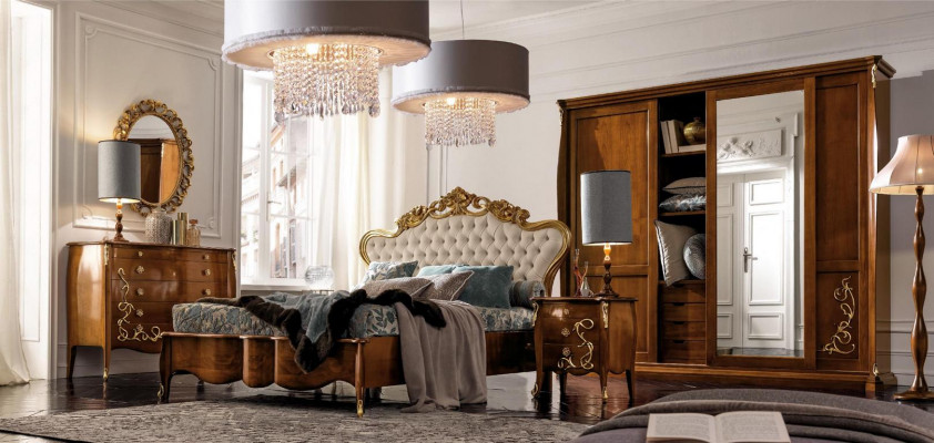 Sypialnia Zestaw Hotel Design Sypialnia Luksusowe Łóżko Stolik nocny Kredens 6-częściowy