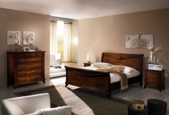 Łóżko Classic Luxury Chesterfield Skóra Sypialnia Hotel Antyk Style bed