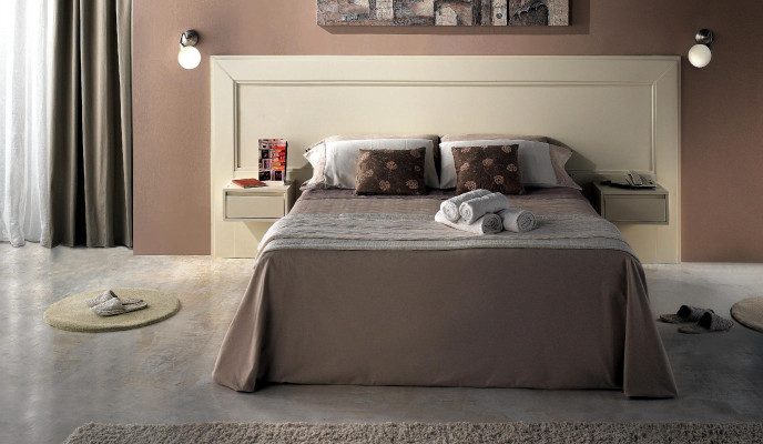 Design Nowoczesne Luksusowe Meble 4szt. Komplet mebli hotelowych 2x łóżko + Stolik nocny