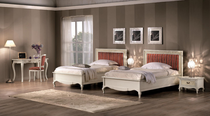 Design Sypialnia Kompletny zestaw Sypialnia 6-częściowy Łóżko Stolik nocny Sekretarzyk Drewno