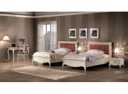 Design Sypialnia Kompletny zestaw Sypialnia 6-częściowy Łóżko Stolik nocny Sekretarzyk Drewno