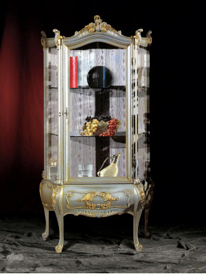 Meble barokowe Włoskie Gablota Szafa Meble Szafki Prawdziwe drewno Półka Eleganckie