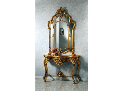 Konsola lustrzana Konsola w stylu country house Toaletka z Lustro Stół konsolowy Gold