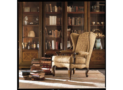 Fotel Biblioteka Czytanie Krzesło UszyFotel Sofa Podkładka Włoskie Meble Luxury
