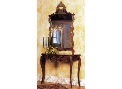Konsola lustrzana Konsola w stylu country house Toaletka z Lustro Stół konsolowy Brown