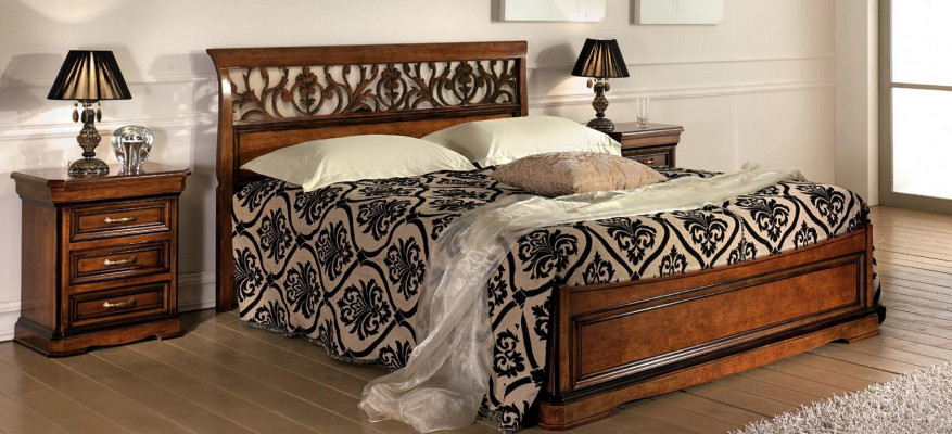 Łóżko Meble Podwójne łóżko Natural Wood Sypialnia Meble Design bed Meble Włochy