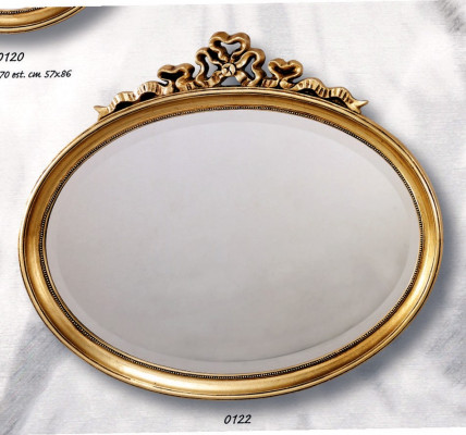 Lustro Classic Drewno Owalny połysk ścienny Lustro Design Gold Living Room Nowość