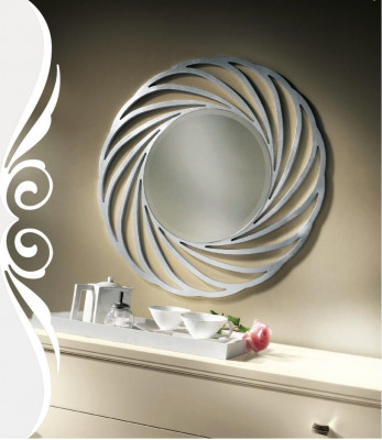 Lustro wiszące Lustro Drewno Modern połysk ścienne Meble Mirror Design 90x90 Nowość