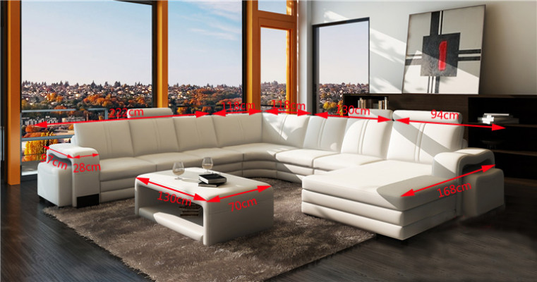 Duża sofa Żywy krajobraz Podkładka Zestaw narożny + Stołek kanapa Tabela komplet