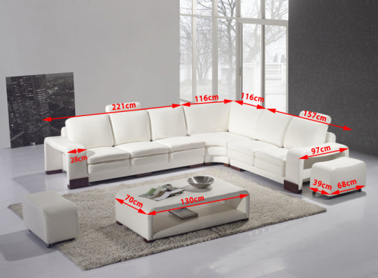 Kompletna Sofa Kanapa Nowoczesna Ustawić Narożnikowa kanapa + Stołek + stolik kawowy