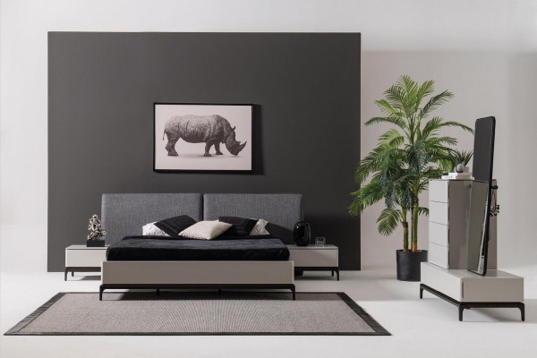 Komody Zestaw do Salonu Kredens z Lustro Drewno Still Modern Biały