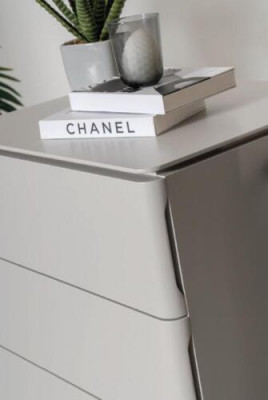 Komody Zestaw do Salonu Kredens z Lustro Drewno Still Modern Biały