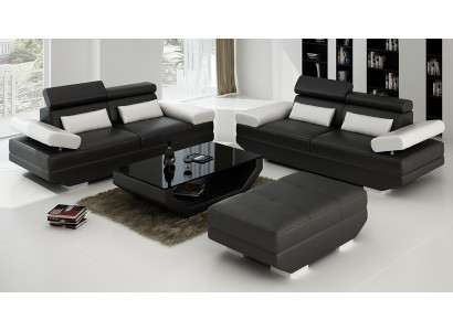 Luksusowy zestaw mebli sofowy Sofa Podkładka 3+3 miejsce do siedzenia + Stołek salonowy